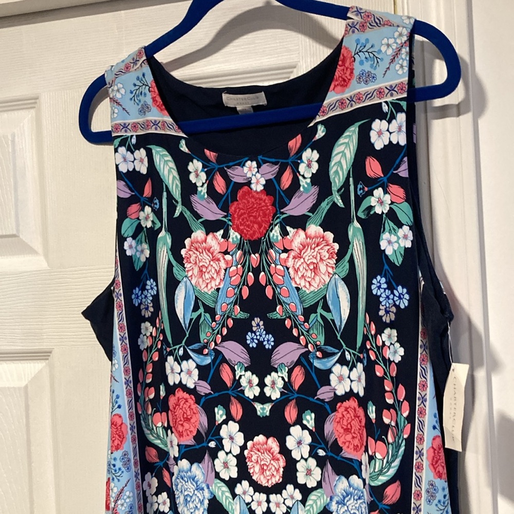 NWT Charter Club pretty summer floral shift dress 2X